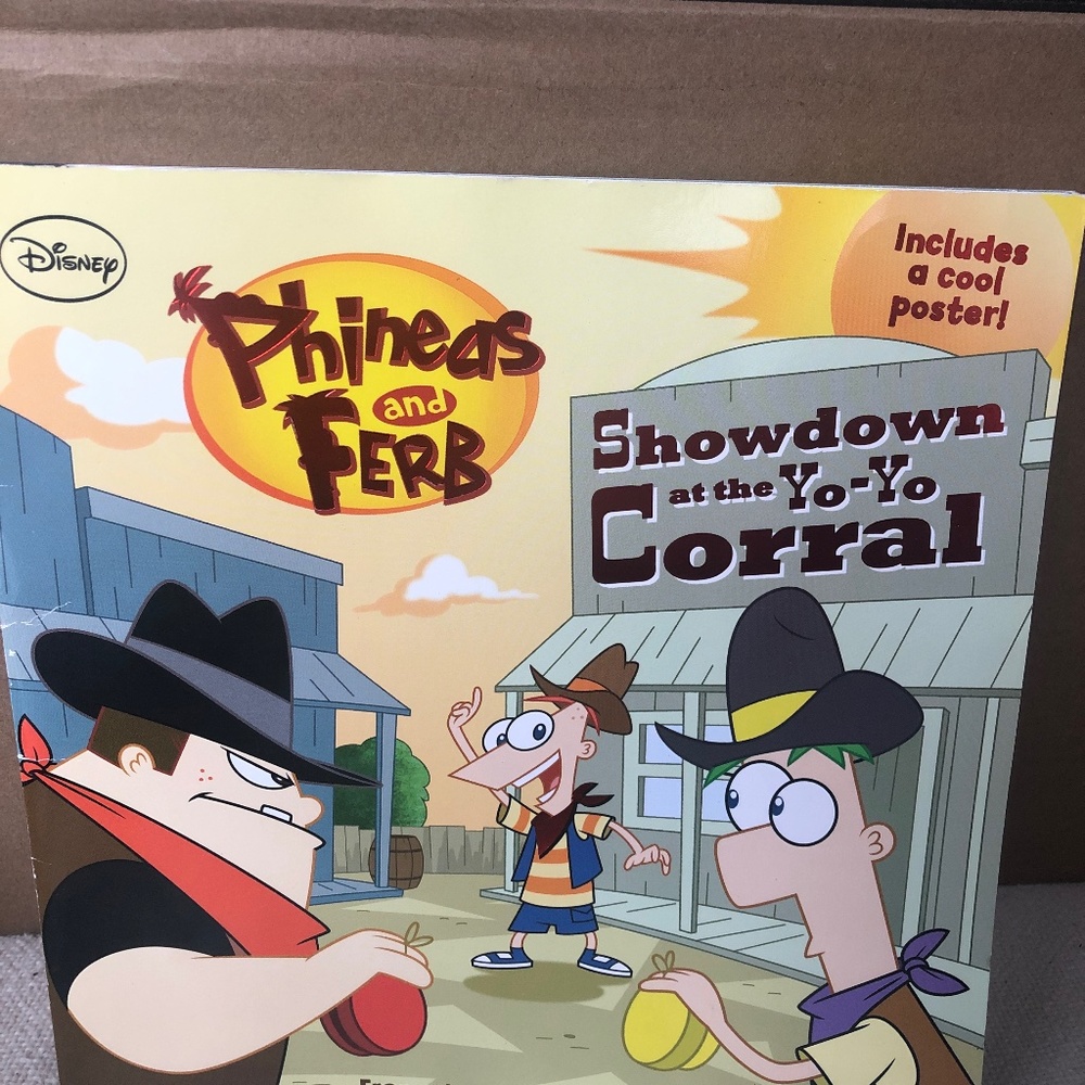 Disney Phone as and Ferb showdown at the Yo-Yo Corral Book with poster